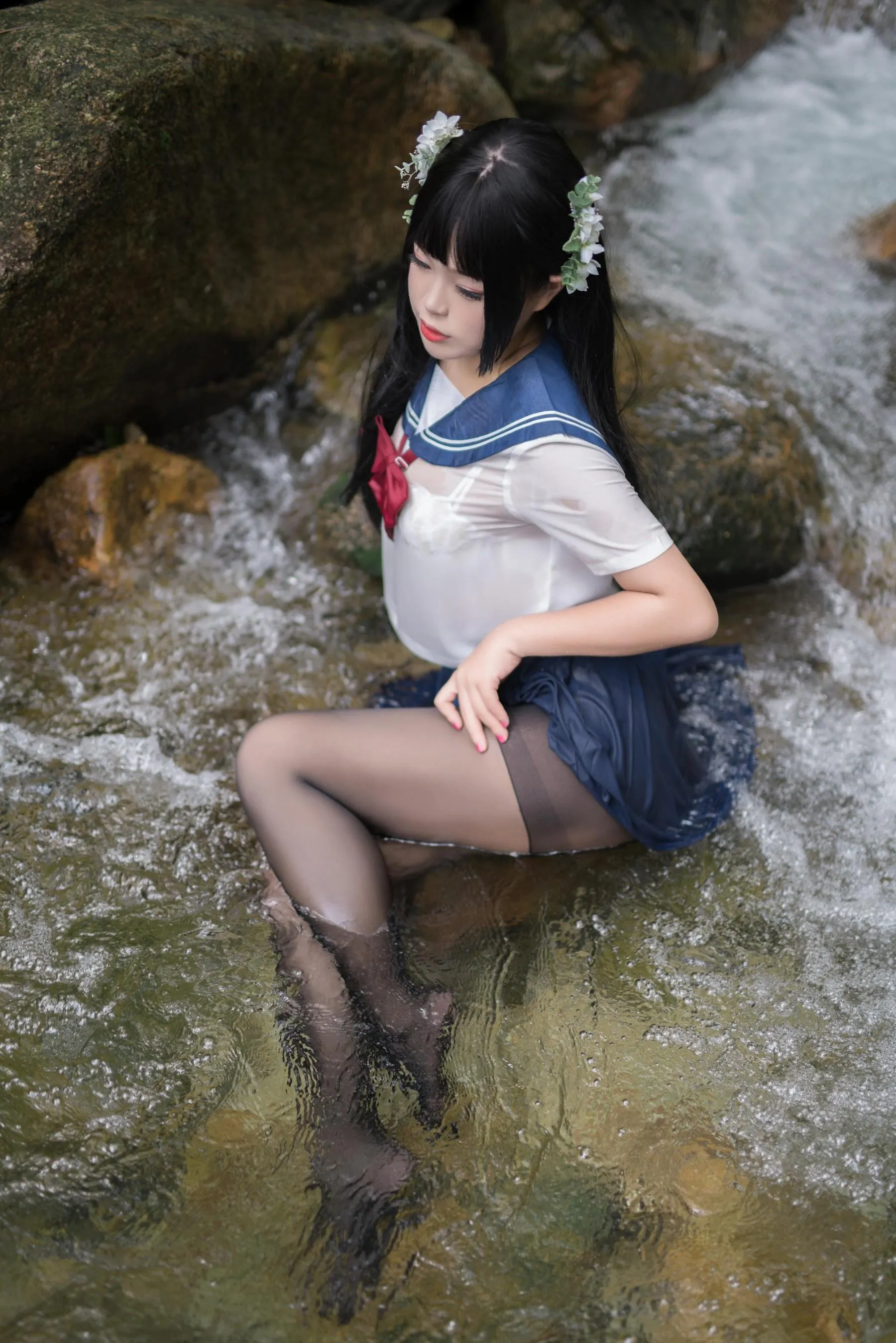白烨 – NO.05 湿身JK-图片[24] [50P]插图5